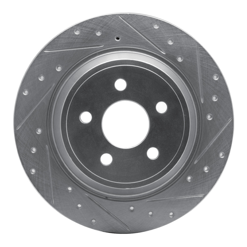Ford Fusion Brake Rotor (1) - Rear Right - R1 Concepts - Drilled & Slotted - Silver - `15-`24 Ford Fusion Brake Rotor (1) - Rear Right - R1 Concepts - Drilled & Slotted - Silver - `15-`24